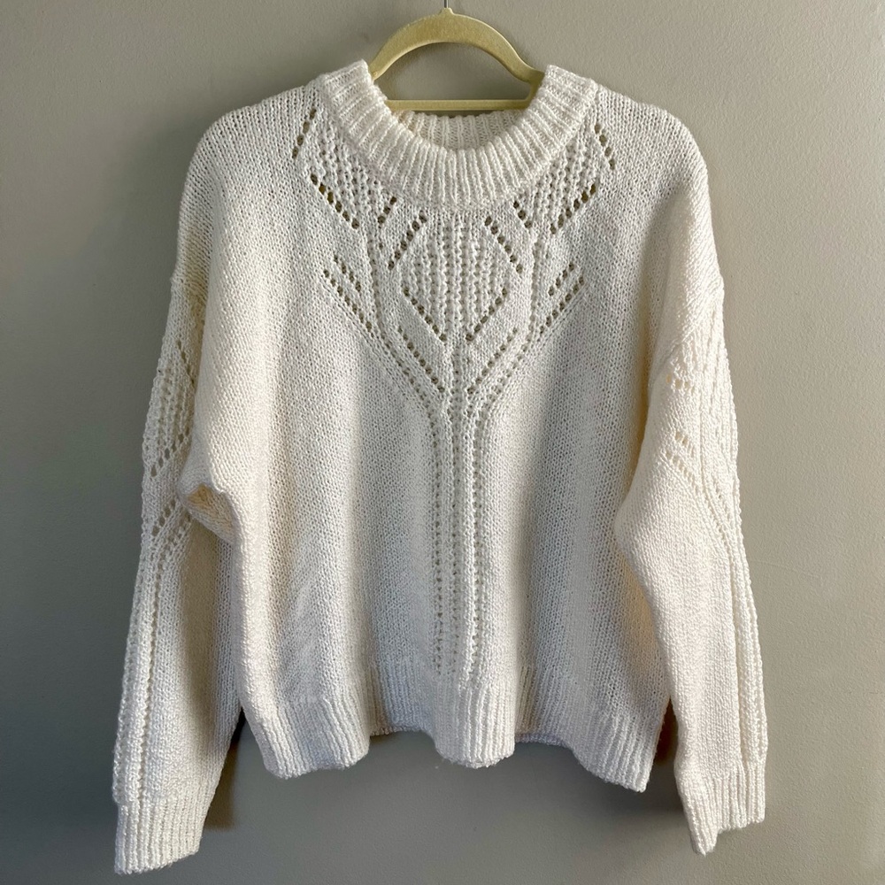 NEW Old Navy Sweater Pointelle Off-White